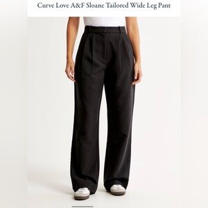 Abercrombie & Fitch Curve Love Sloan Wide Leg Pant Black 23/000